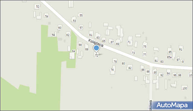 Skarżysko-Kamienna, Książęca, 72, mapa Skarżysko-Kamienna