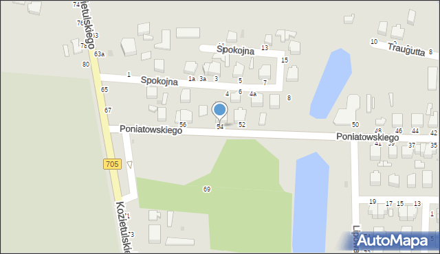 Skierniewice, Księcia Józefa Poniatowskiego, 54, mapa Skierniewic