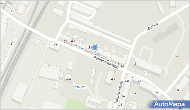 Słupsk, Księcia Józefa Poniatowskiego, 16, mapa Słupska