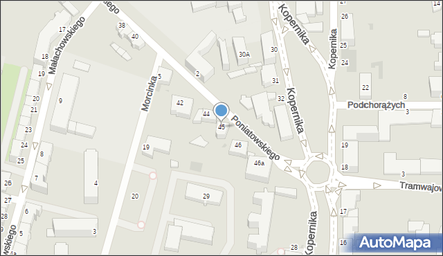 Słupsk, Księcia Józefa Poniatowskiego, 45, mapa Słupska