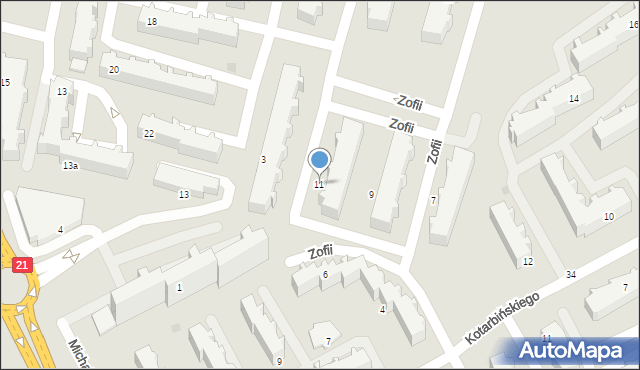 Słupsk, Księżnej Zofii, 11, mapa Słupska