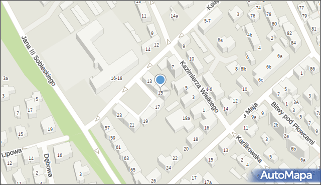 Sopot, Książąt Pomorskich, 15, mapa Sopotu