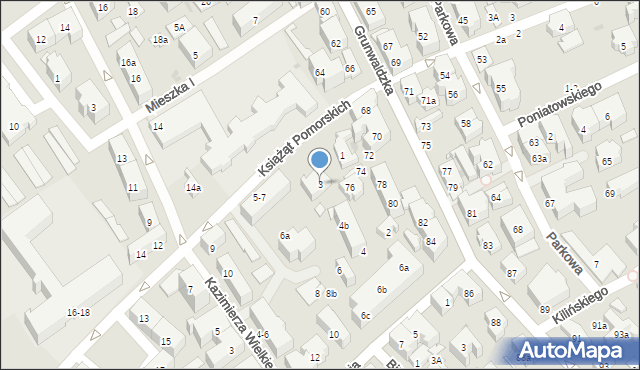 Sopot, Książąt Pomorskich, 3, mapa Sopotu