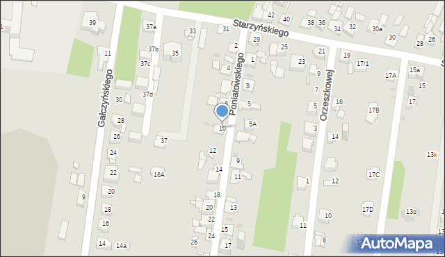 Sosnowiec, Księcia Józefa Poniatowskiego, 10, mapa Sosnowca