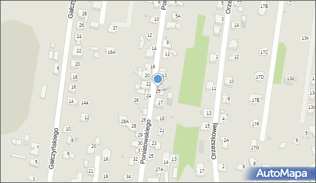 Sosnowiec, Księcia Józefa Poniatowskiego, 15, mapa Sosnowca