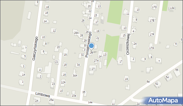 Sosnowiec, Księcia Józefa Poniatowskiego, 25, mapa Sosnowca