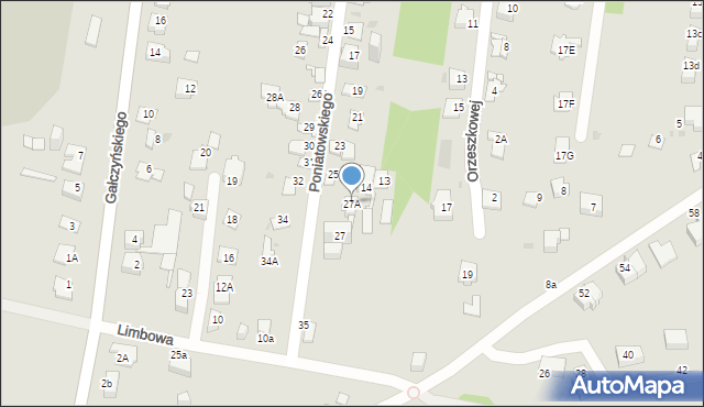 Sosnowiec, Księcia Józefa Poniatowskiego, 27A, mapa Sosnowca