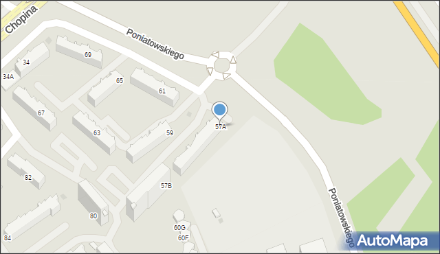 Stalowa Wola, Księcia Józefa Poniatowskiego, 57A, mapa Stalowa Wola