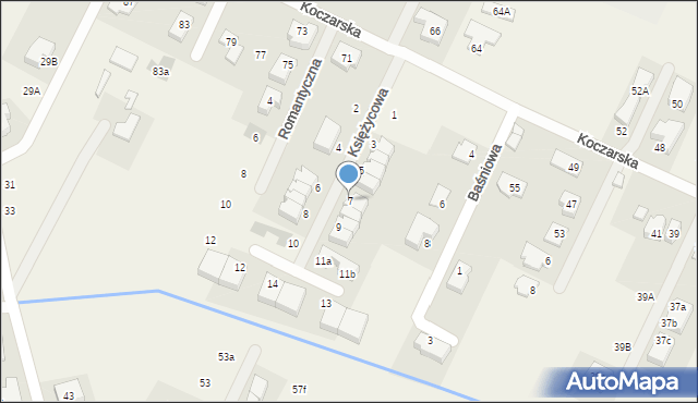 Stare Babice, Księżycowa, 7, mapa Stare Babice