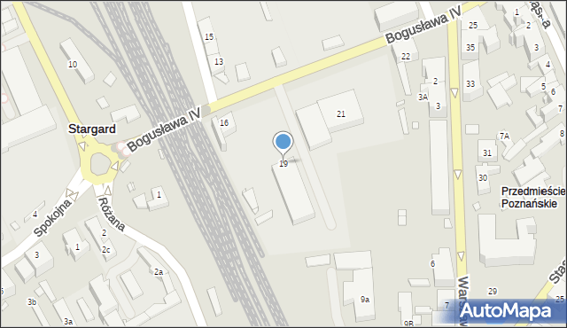Stargard, Księcia Bogusława IV, 19, mapa Stargard