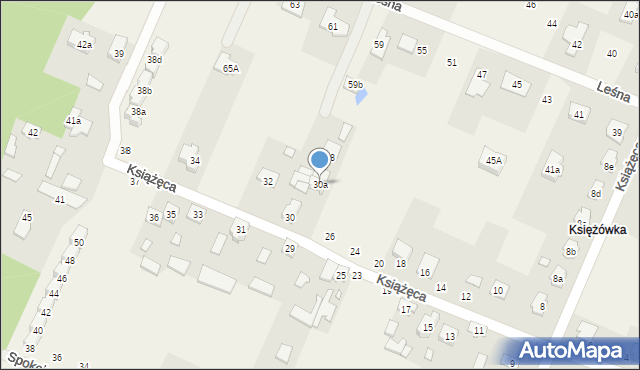 Stojadła, Książęca, 30a, mapa Stojadła