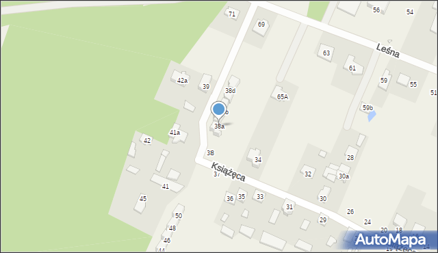 Stojadła, Książęca, 38a, mapa Stojadła
