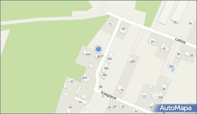 Stojadła, Książęca, 39, mapa Stojadła