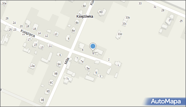 Stojadła, Książęca, 4, mapa Stojadła