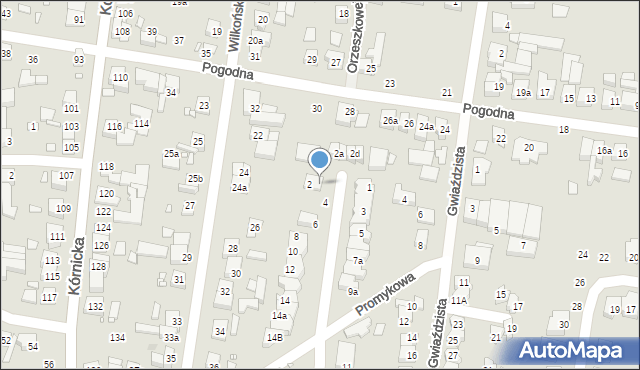 Swarzędz, Księżycowa, 2/4, mapa Swarzędz