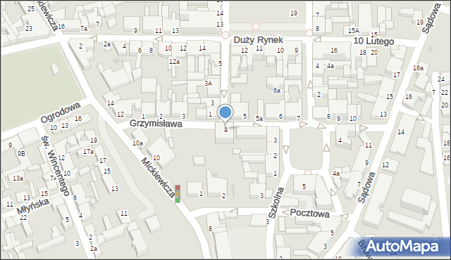 Świecie, Księcia Grzymisława, 4, mapa Świecie