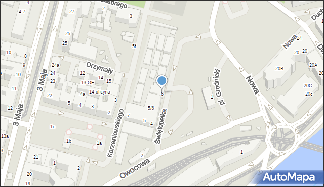 Szczecin, Księcia Świętopełka, 6, mapa Szczecina