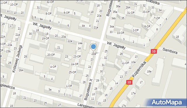 Szczecin, Księcia Bogusława X, 22a, mapa Szczecina