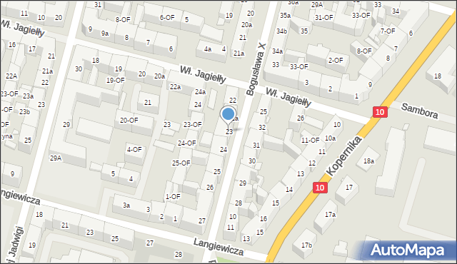 Szczecin, Księcia Bogusława X, 23, mapa Szczecina