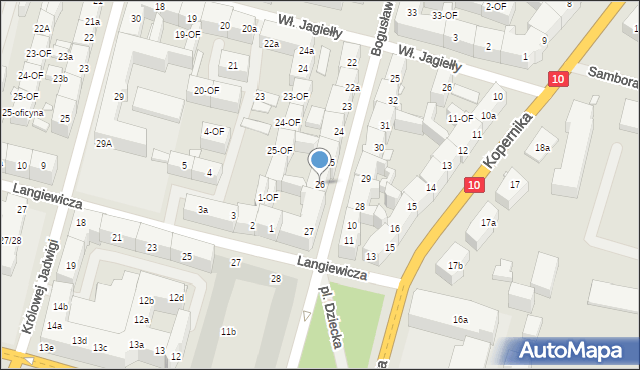 Szczecin, Księcia Bogusława X, 26, mapa Szczecina