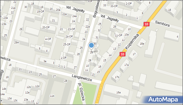 Szczecin, Księcia Bogusława X, 29, mapa Szczecina