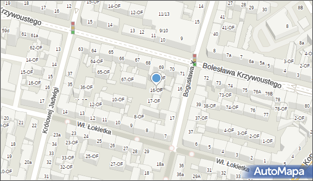 Szczecin, Księcia Bogusława X, 16-OF, mapa Szczecina