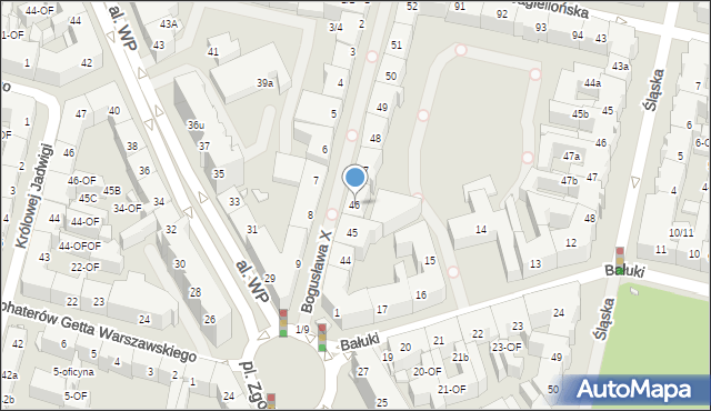 Szczecin, Księcia Bogusława X, 46, mapa Szczecina