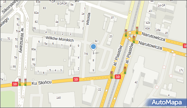 Szczecin, Księcia Witolda, 7, mapa Szczecina