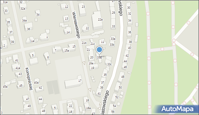 Szczecin, Księcia Józefa Poniatowskiego, 33E, mapa Szczecina