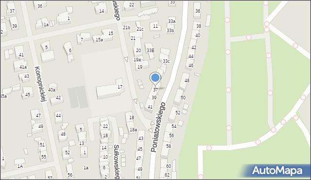 Szczecin, Księcia Józefa Poniatowskiego, 37, mapa Szczecina