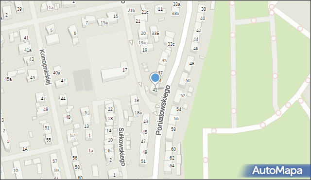 Szczecin, Księcia Józefa Poniatowskiego, 41, mapa Szczecina