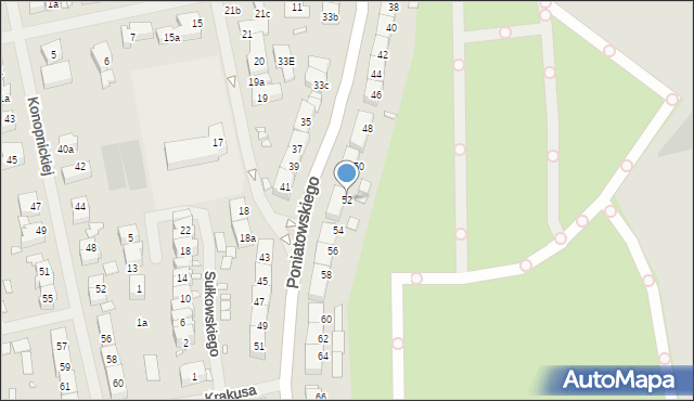 Szczecin, Księcia Józefa Poniatowskiego, 52, mapa Szczecina