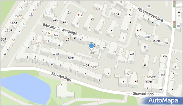 Szczecin, Księcia Barnima III Wielkiego, 18b, mapa Szczecina