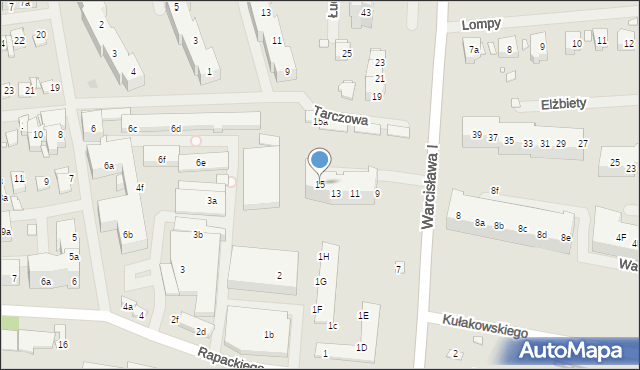 Szczecin, Księcia Warcisława I, 15, mapa Szczecina