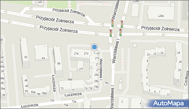 Szczecin, Księcia Warcisława I, 27c, mapa Szczecina