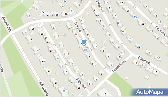 Szczecin, Księcia Borysa, 12, mapa Szczecina