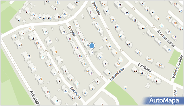 Szczecin, Księcia Borysa, 7, mapa Szczecina