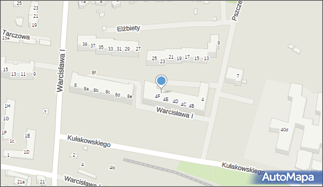 Szczecin, Księcia Warcisława I, 4a, mapa Szczecina
