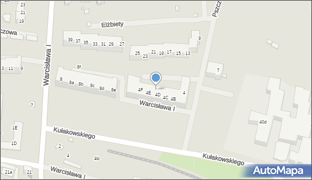 Szczecin, Księcia Warcisława I, 4c, mapa Szczecina