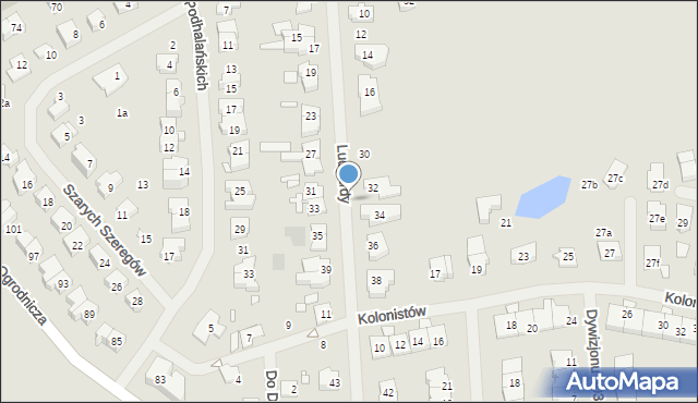 Szczecin, Księżnej Ludgardy, 34a, mapa Szczecina