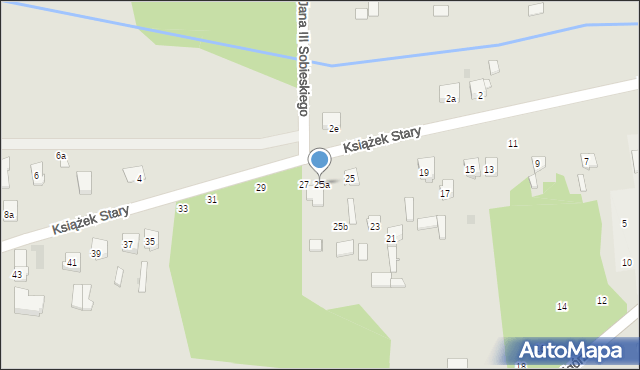 Szydłowiec, Książek Stary, 25a, mapa Szydłowiec