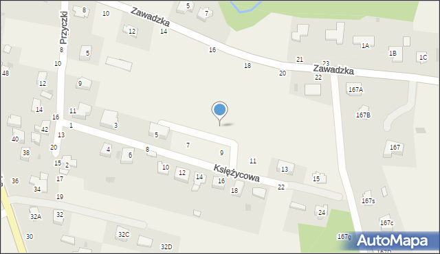 Tarnowiec, Księżycowa, 9a, mapa Tarnowiec