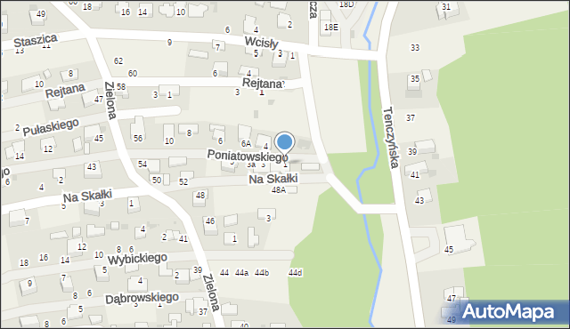 Tenczynek, Księcia Józefa Poniatowskiego, 1, mapa Tenczynek