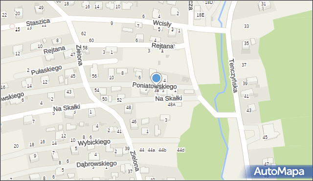 Tenczynek, Księcia Józefa Poniatowskiego, 3a, mapa Tenczynek
