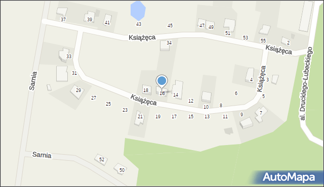 Teresin, Książęca, 16, mapa Teresin