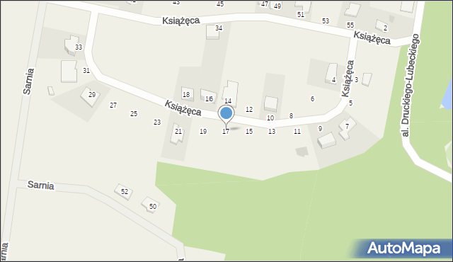 Teresin, Książęca, 17, mapa Teresin