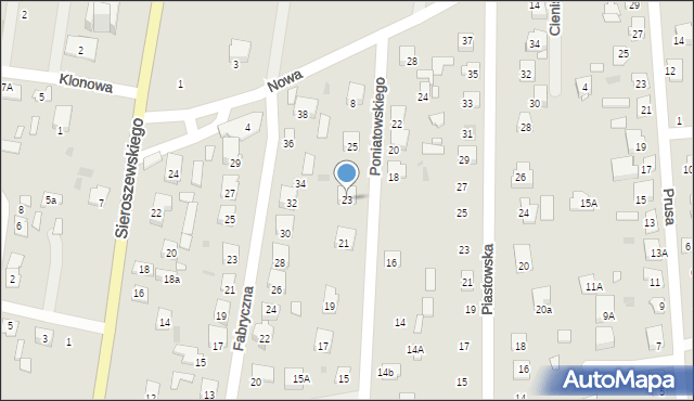 Tłuszcz, Księcia Józefa Poniatowskiego, 23, mapa Tłuszcz