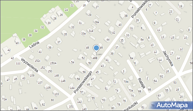 Tomaszów Lubelski, Księcia Józefa Poniatowskiego, 48a, mapa Tomaszów Lubelski