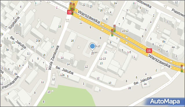 Toruń, Księcia Józefa Poniatowskiego, 10, mapa Torunia