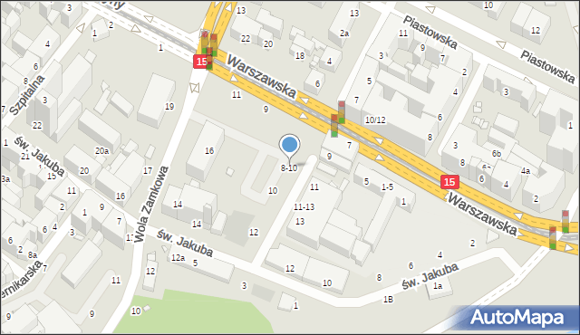 Toruń, Księcia Józefa Poniatowskiego, 8-10, mapa Torunia